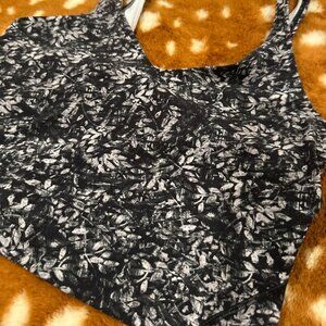 Lululemon Black and White Flower Align Crop Tank